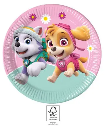 Paw Patrol Skye and Everest Paper Plates 8 pcs 23 cm FSC product photo