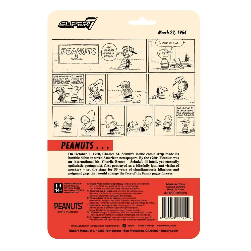 Peanuts ReAction Action Figure Wave 2 Charlie Brown Manager 10 cm product photo
