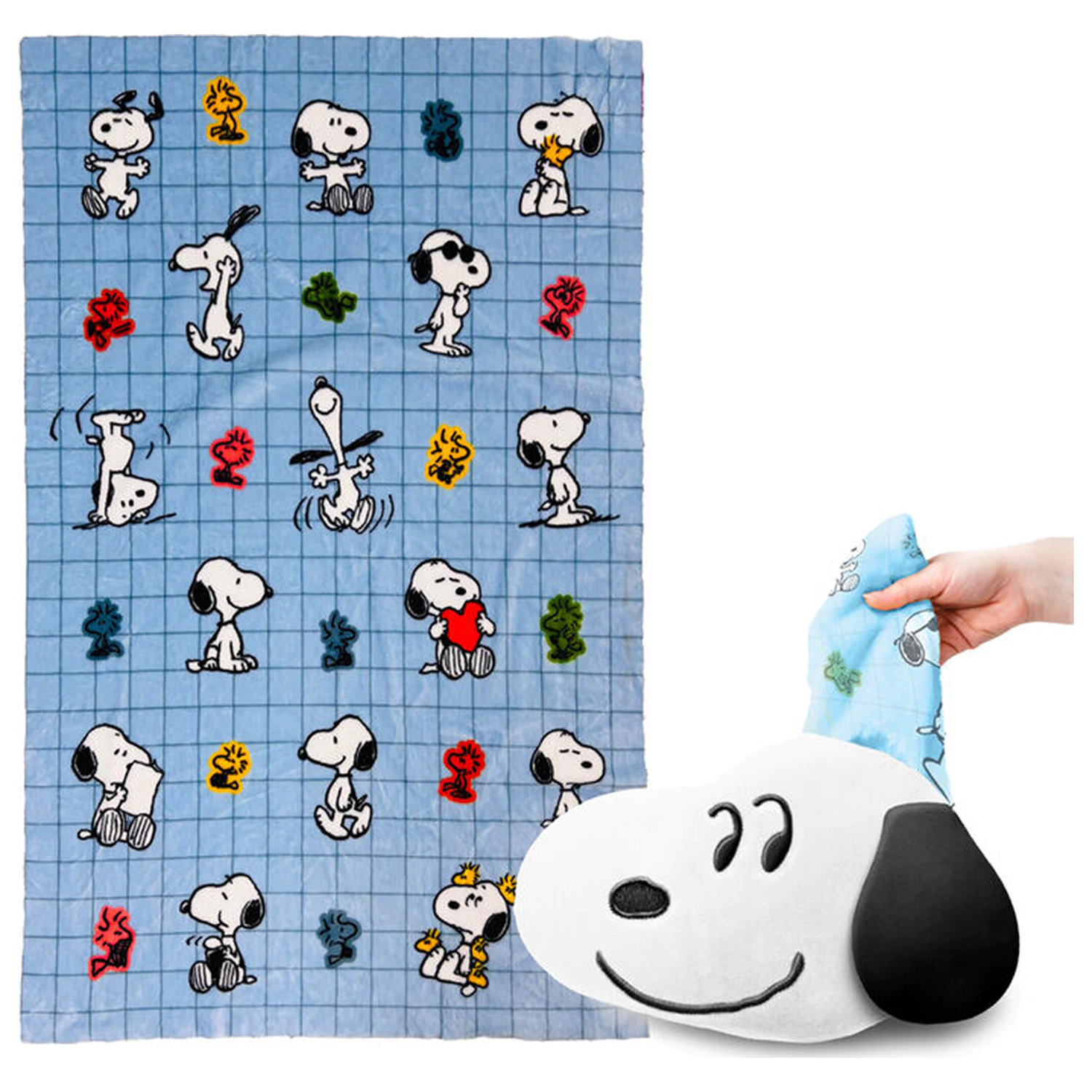 Peanuts Snoopy & Woodstock 2-in-1 pillow and travel blanket product photo