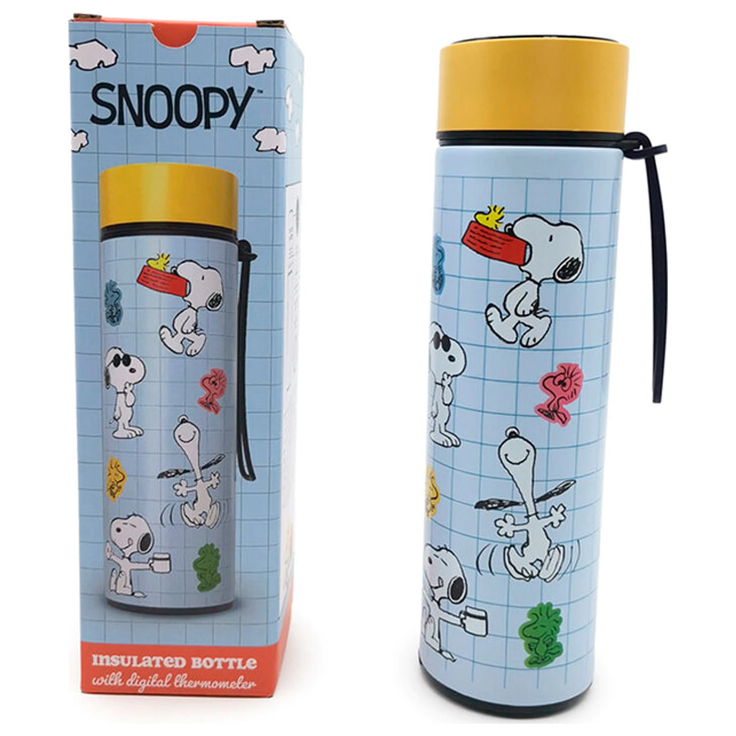 Peanuts Snoopy & Woodstock thermos stainless steel bottle thermometer 450ml product photo