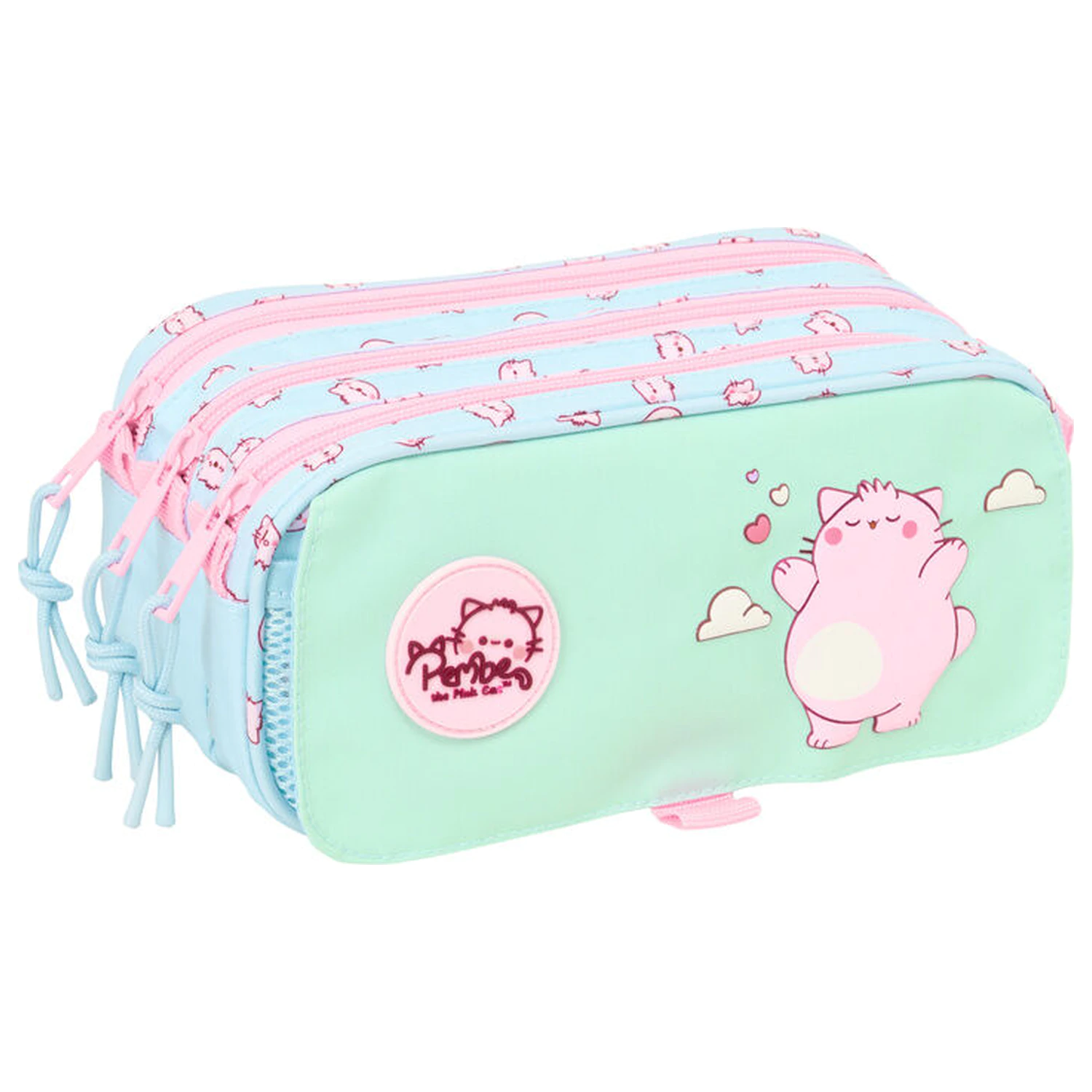 Pembe The Pink Cat triple pencil case product photo
