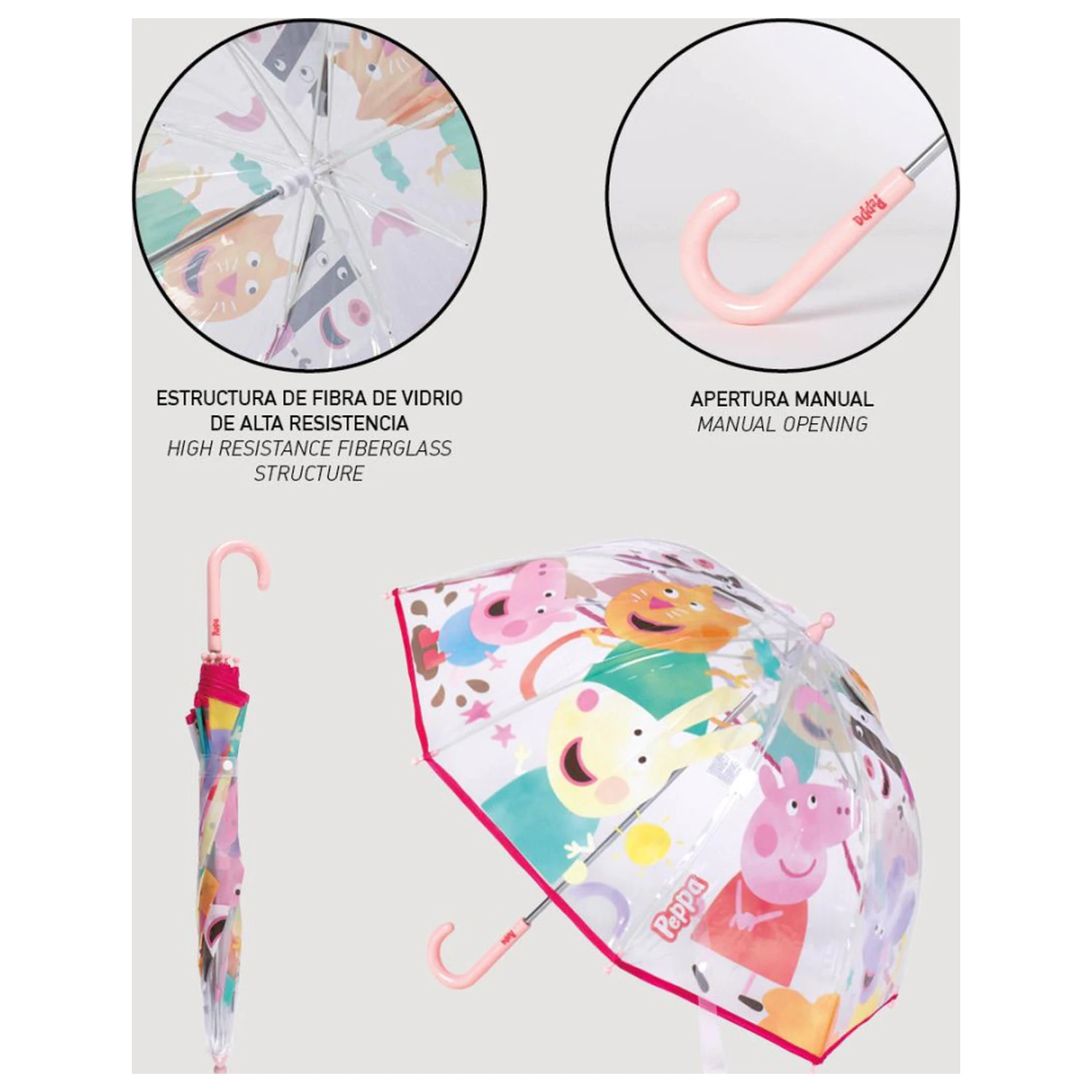 Peppa Pig Buddies Kids Transparent Umbrella Ø71 cm product photo