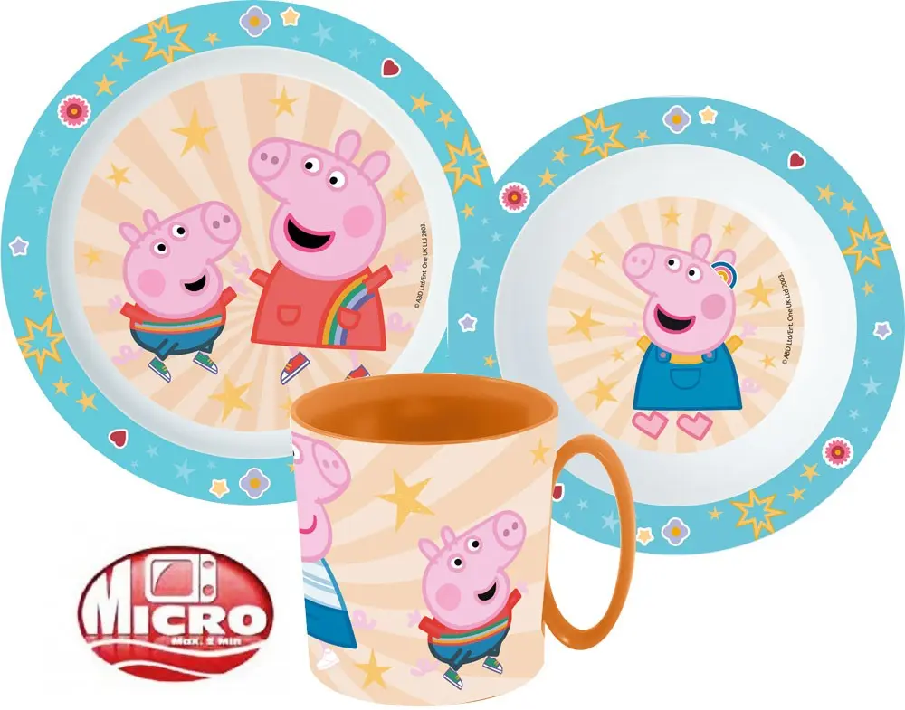 Peppa Pig dinnerware set, microwave plastic set product photo