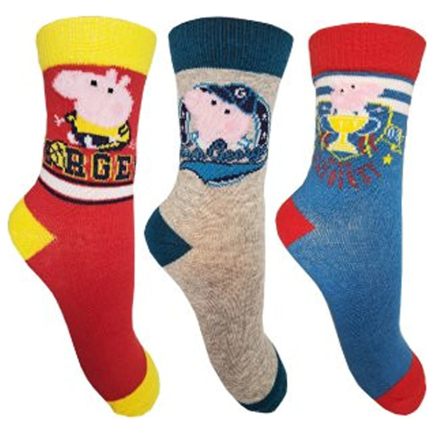 Peppa Pig George Yellow Kids Socks 27/30 product photo