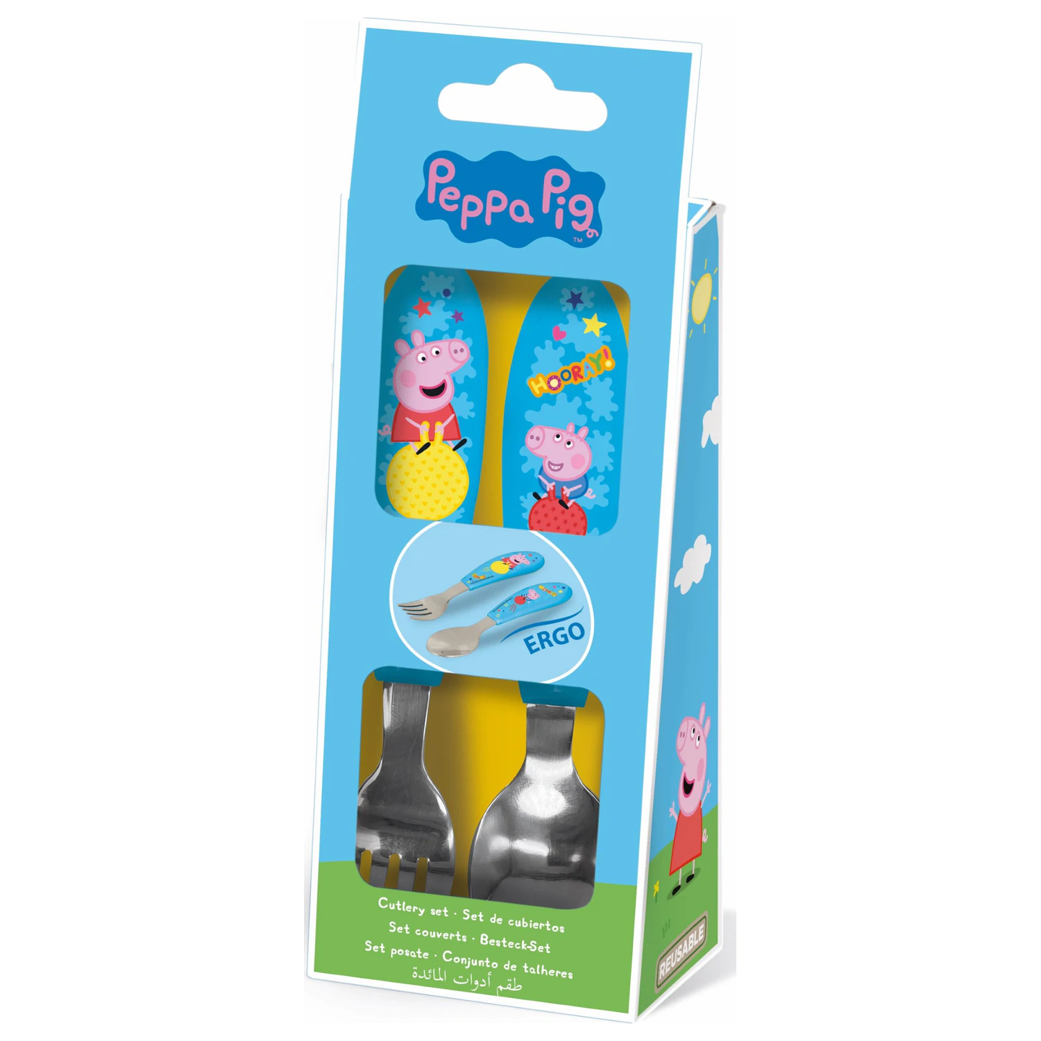 Peppa Pig Hooray Metal Ergo Cutlery Set - 2 Piece product photo