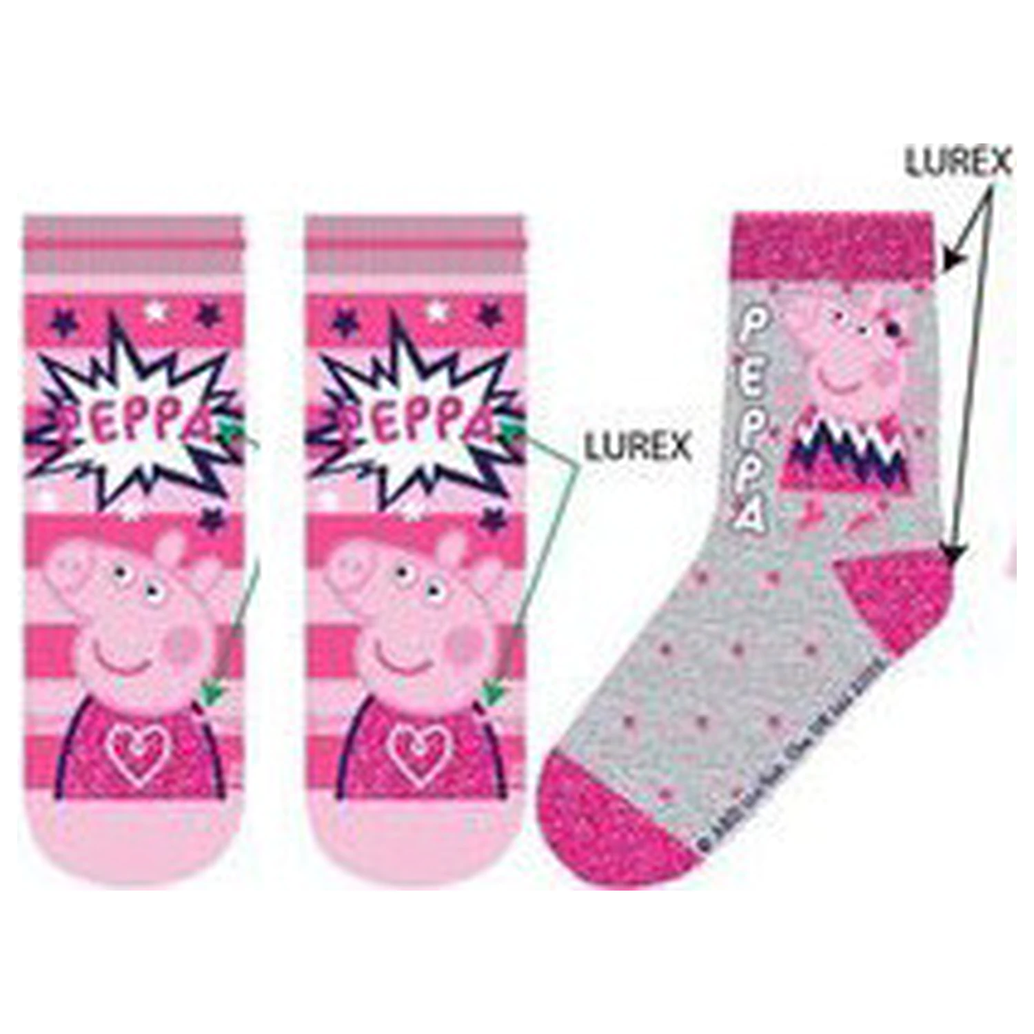 Peppa Pig Pink Kids Socks 31/34 product photo