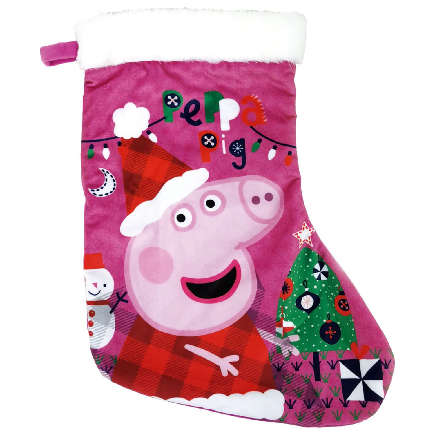 Peppa Pig Pink Christmas Fireplace Stocking, Boot 42 cm product photo