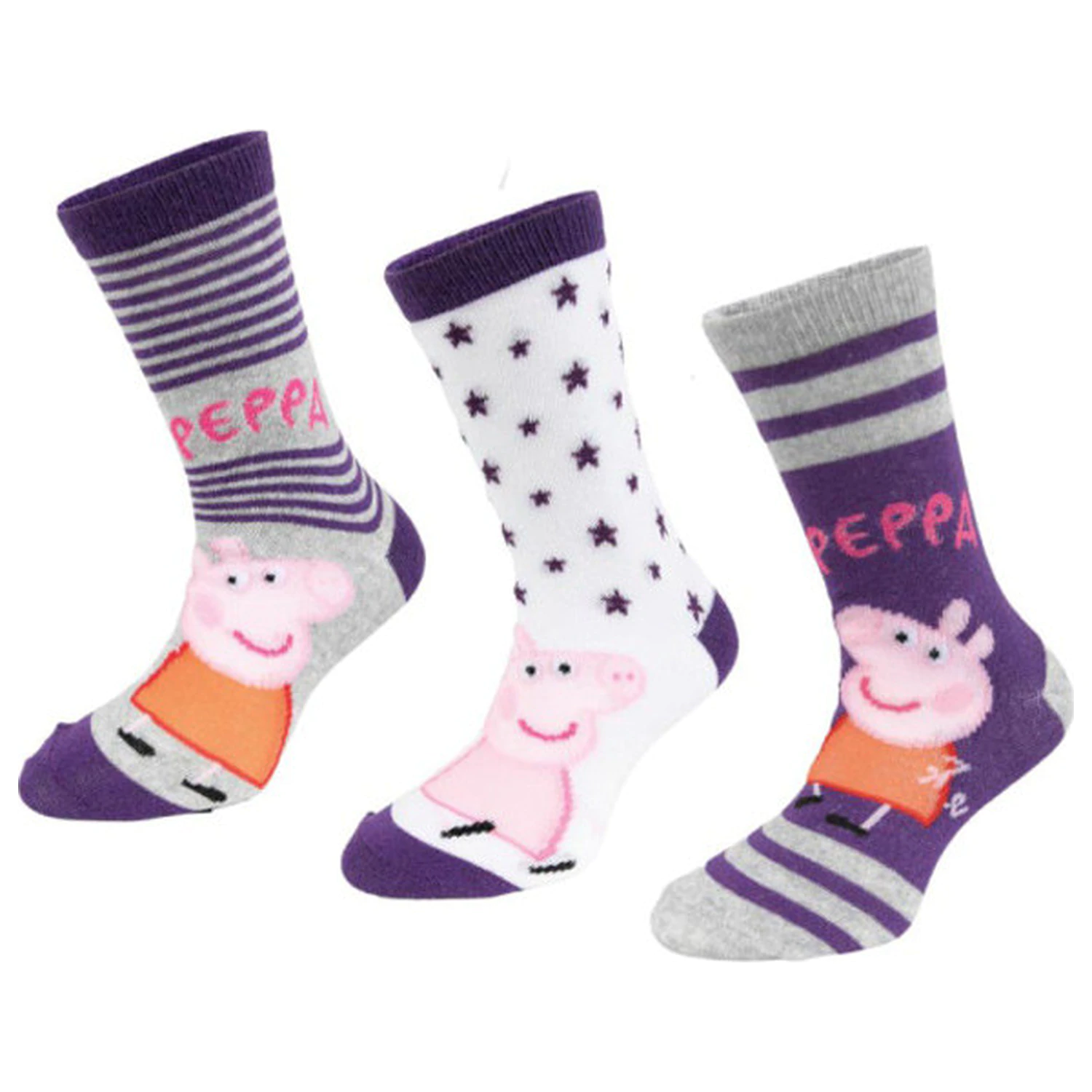Peppa Pig Purple Stars children's socks 27/30 product photo