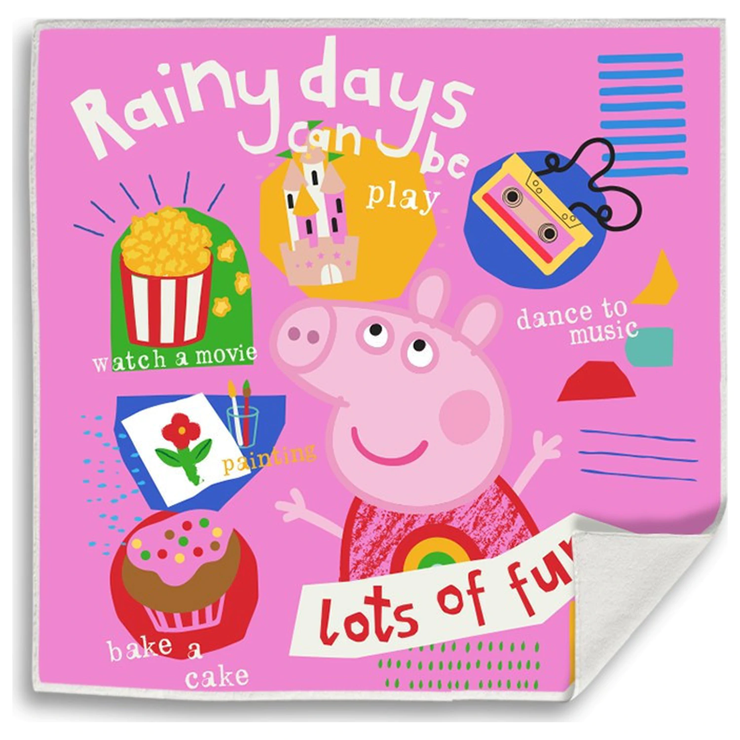 Peppa Pig Rainy Fun Magical Hand Towel Face Towel, Towel 30x30cm product photo