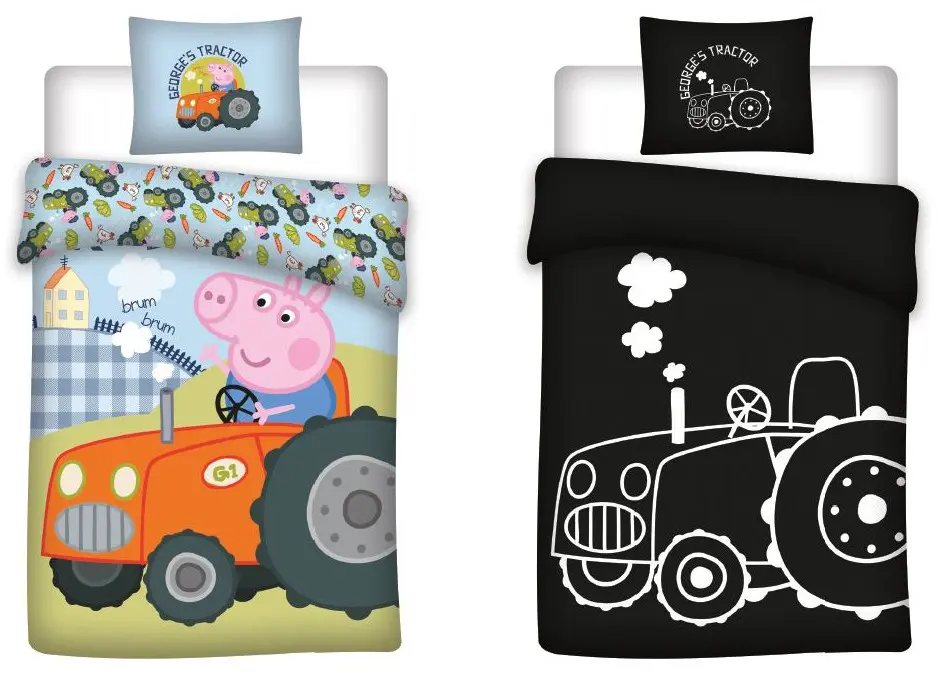 Peppa Pig Glow in the Dark Kids Duvet Cover Set 100x135cm, 40x60cm product photo
