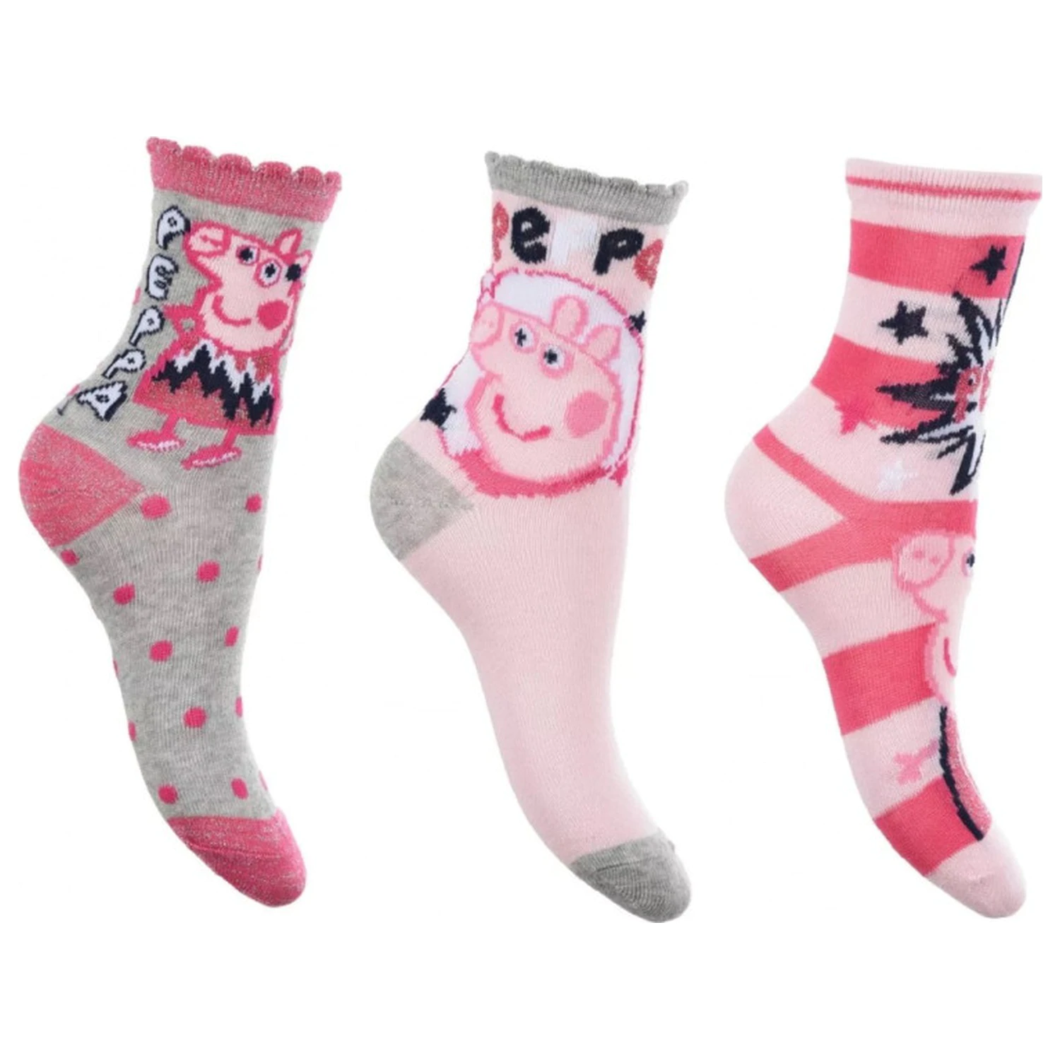 Peppa Pig Sparkle Steps Grey kids' socks 27/30 product photo