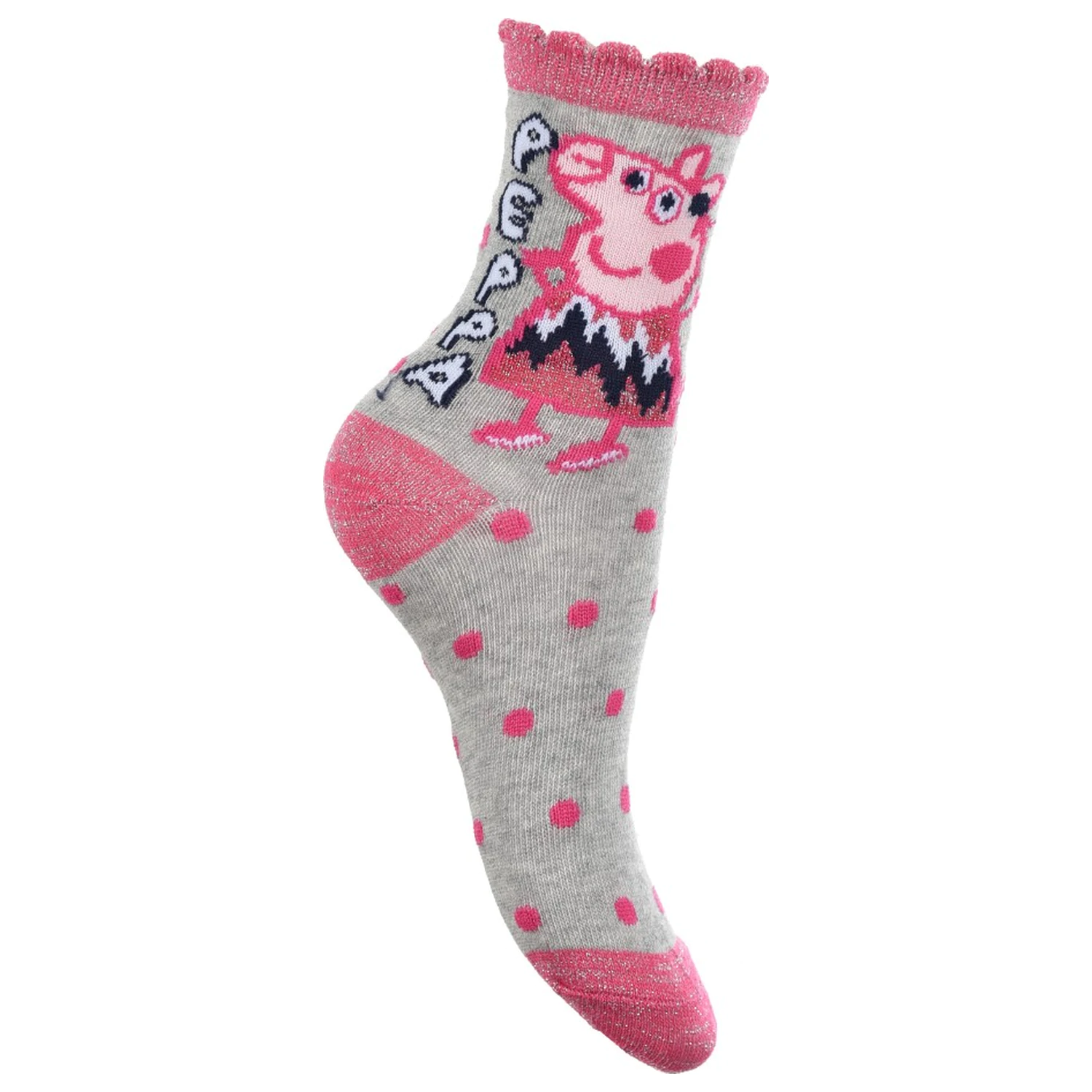 Peppa Pig Sparkle Steps Grey kids' socks 27/30 product photo