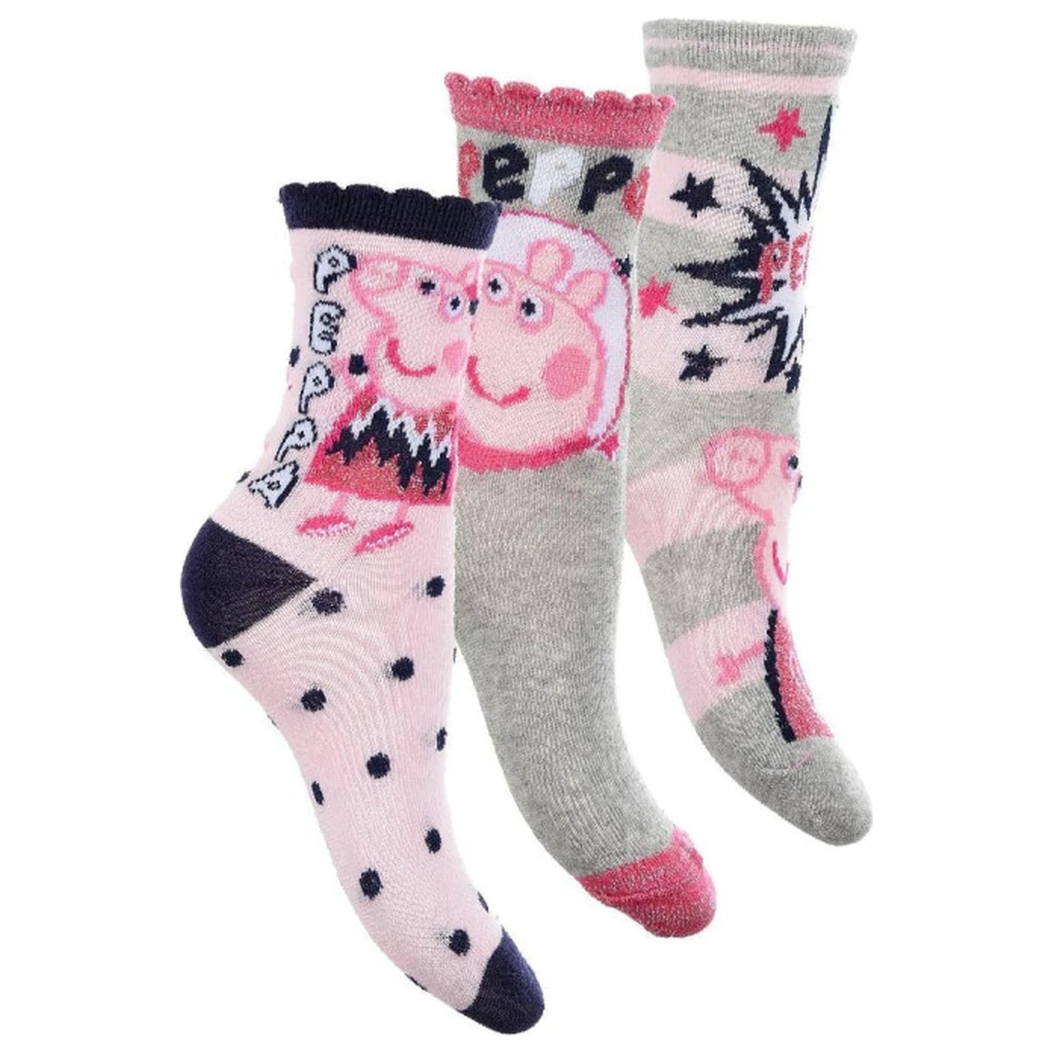 Peppa Pig Sparkle Steps kids socks 31/34 product photo