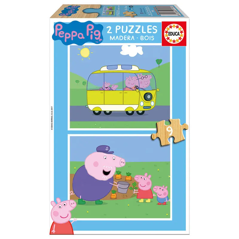 Peppa Pig wooden puzzle 2x9pcs product photo