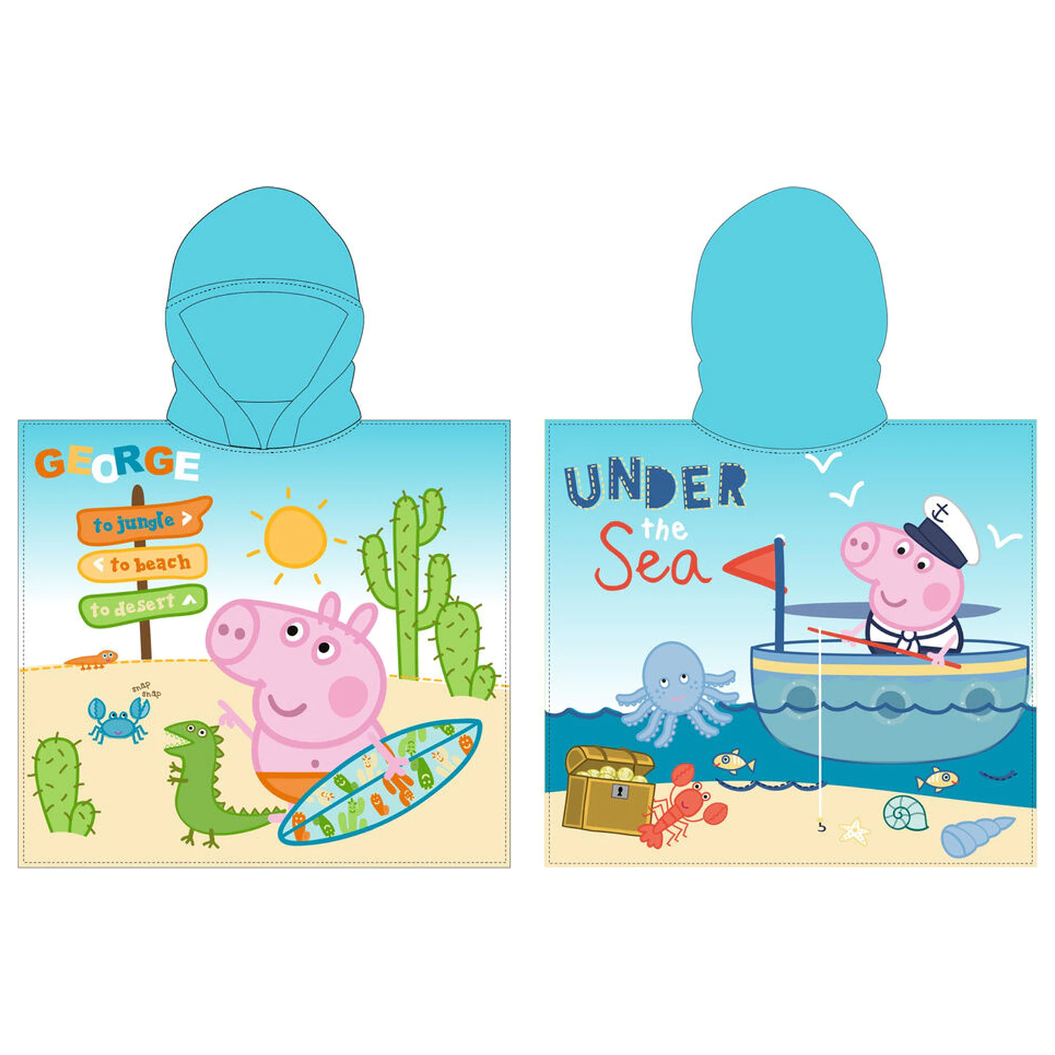 Peppa Pig George microfibre poncho towel product photo