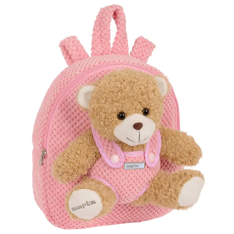 Pink backpack with Bear plush toy 27cm product photo