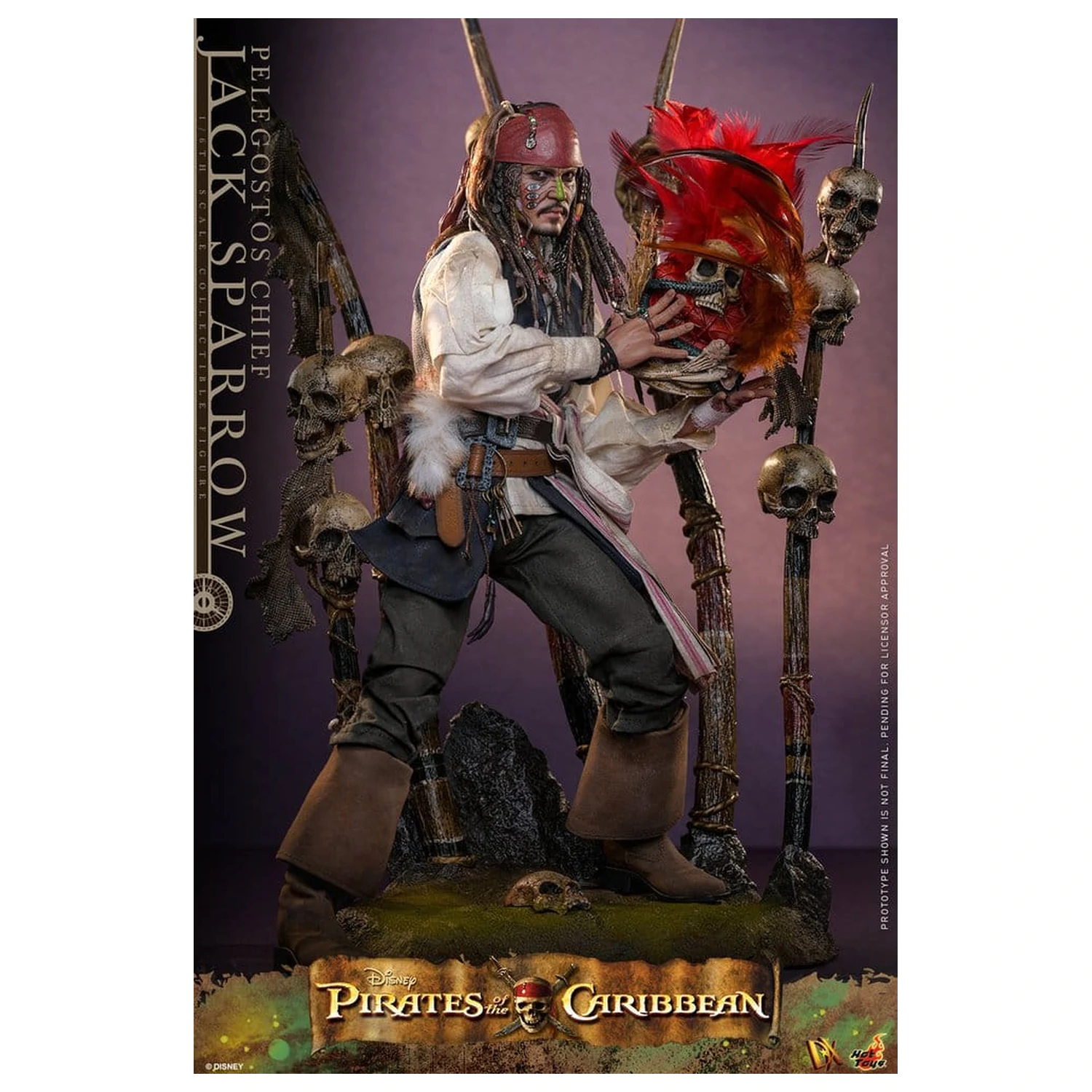 Pirates of the Caribbean: Dead Man's Chest Action DX Figure 1/6 Pelegostos Chief Jack Sparrow 30 cm  product photo