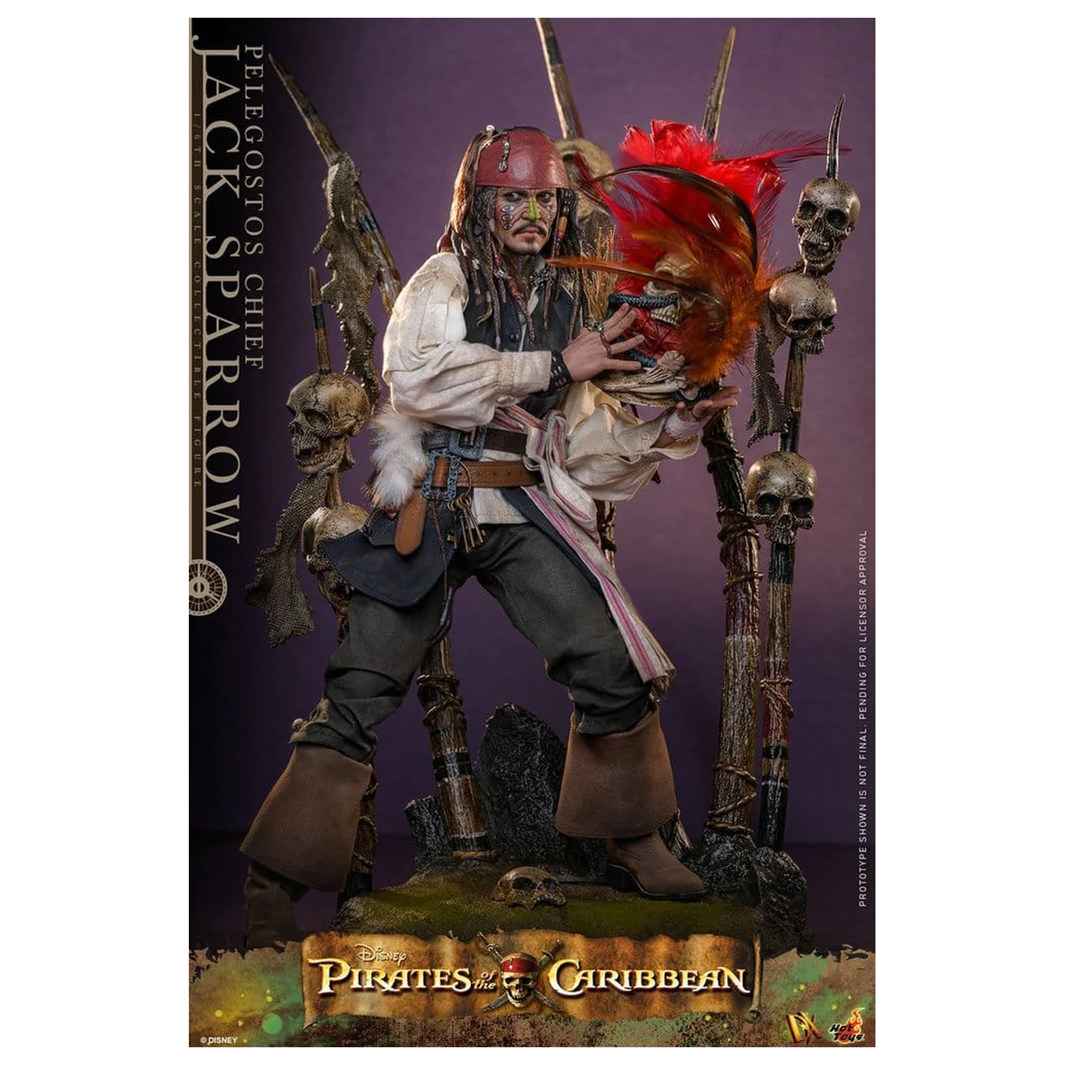 Pirates of the Caribbean: Dead Man's Chest Action DX Figure 1/6 Pelegostos Chief Jack Sparrow 30 cm  product photo