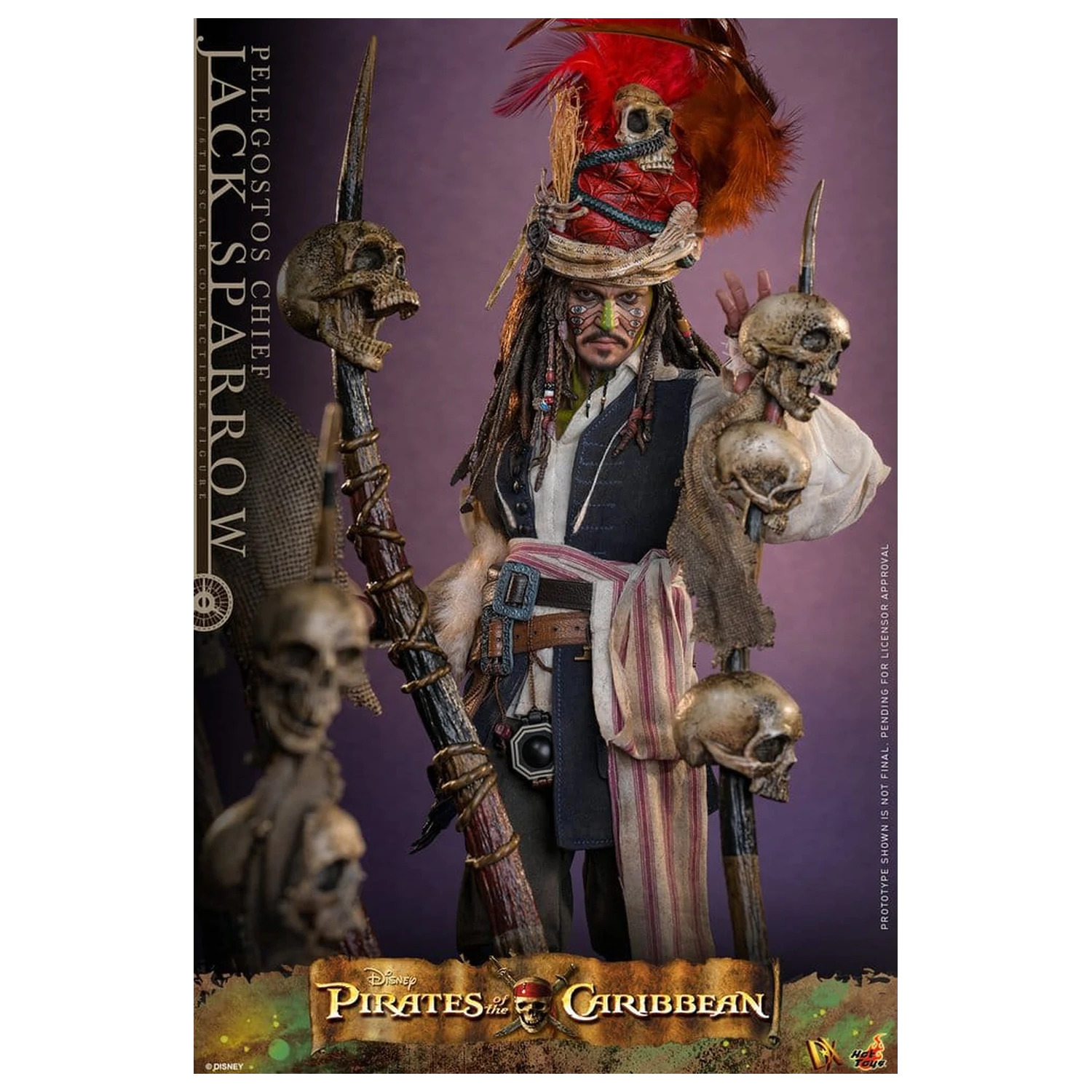 Pirates of the Caribbean: Dead Man's Chest Action DX Figure 1/6 Pelegostos Chief Jack Sparrow 30 cm  product photo