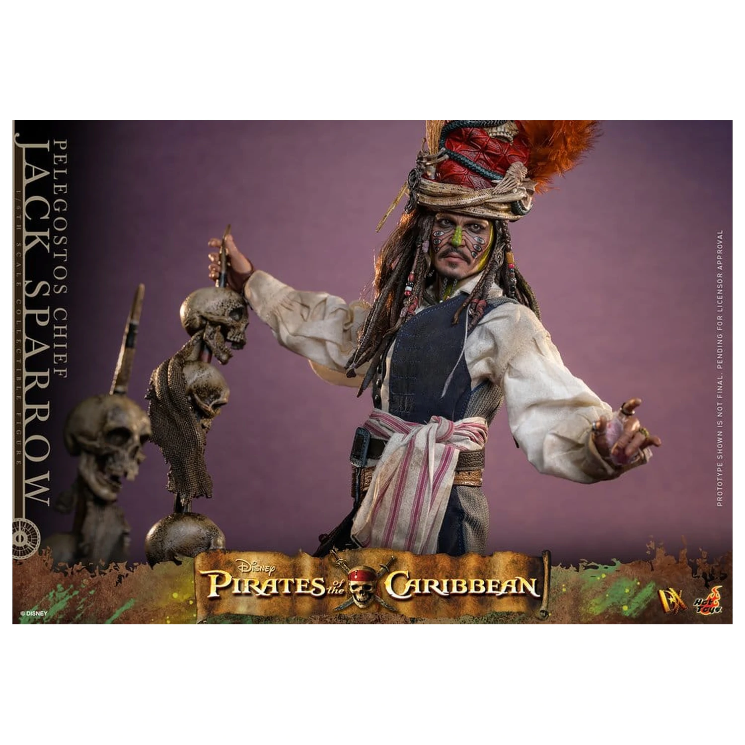 Pirates of the Caribbean: Dead Man's Chest Action DX Figure 1/6 Pelegostos Chief Jack Sparrow 30 cm  product photo
