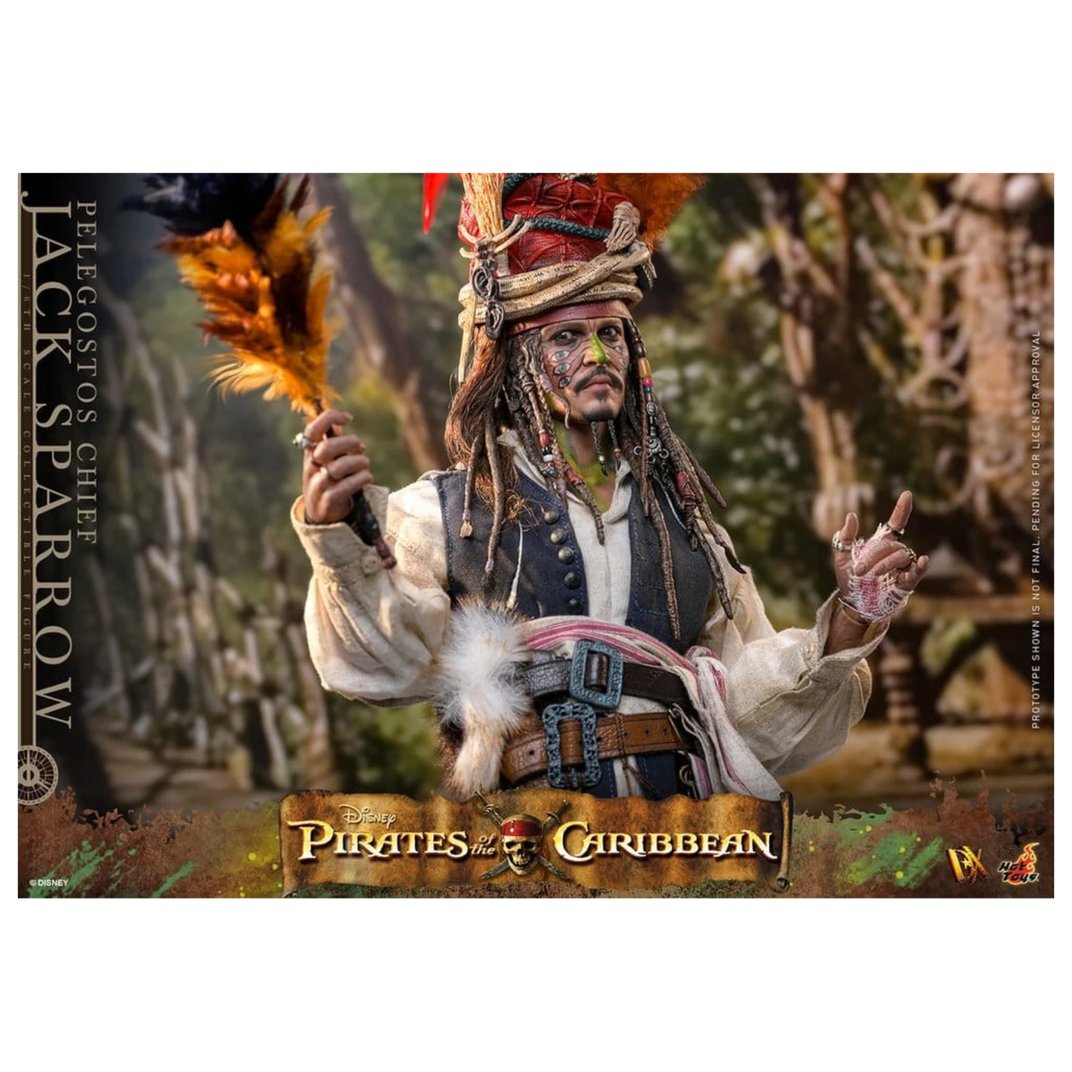 Pirates of the Caribbean: Dead Man's Chest Action DX Figure 1/6 Pelegostos Chief Jack Sparrow 30 cm  product photo