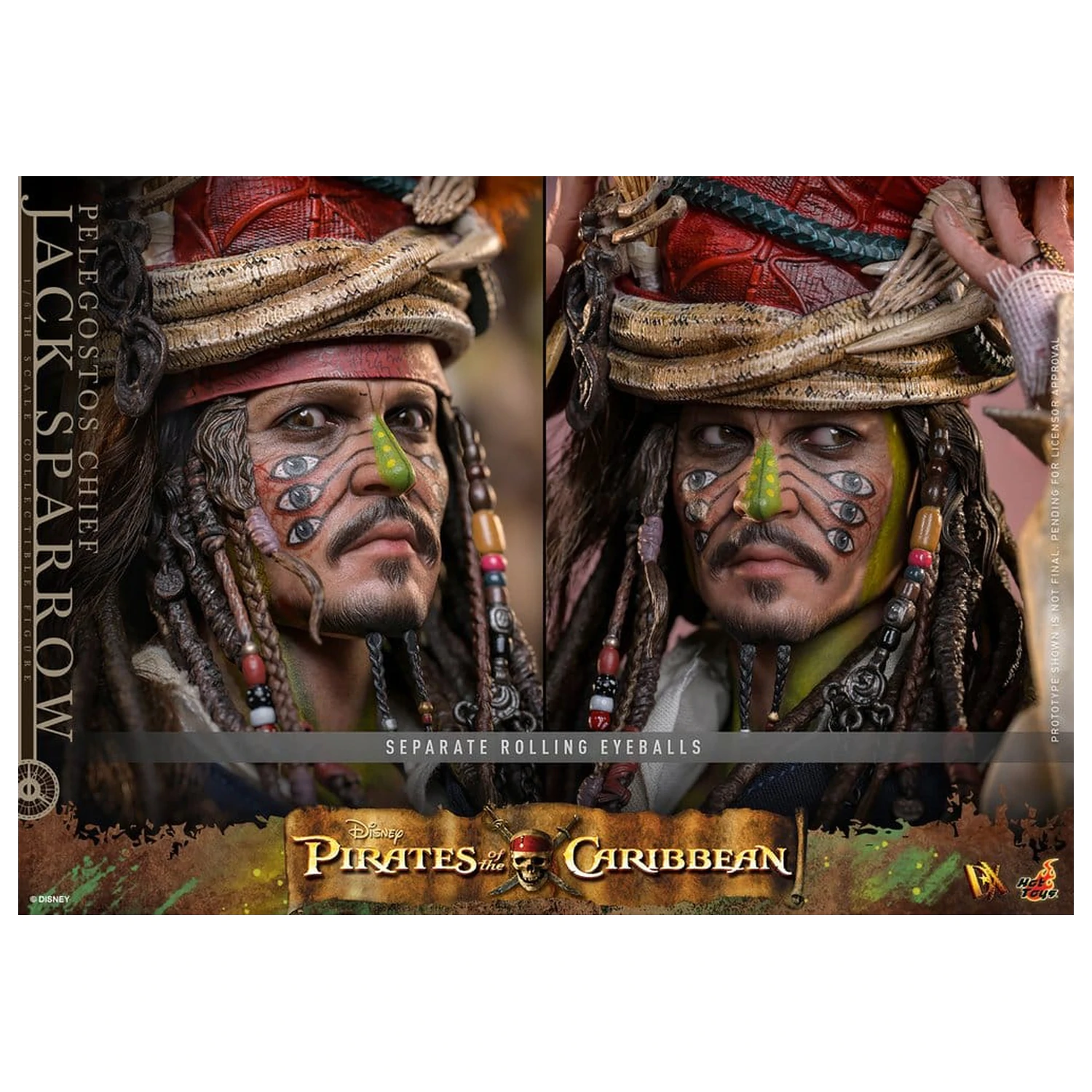 Pirates of the Caribbean: Dead Man's Chest Action DX Figure 1/6 Pelegostos Chief Jack Sparrow 30 cm  product photo
