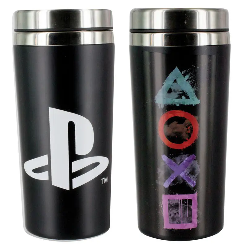 Playstation logo icons travel glass product photo