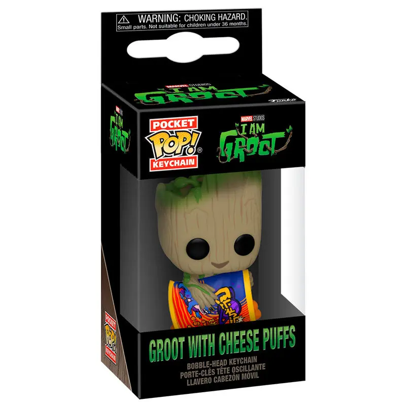 Pocket POP Keychain Marvel I am Groot - Groot with Cheese Puffs termékfotó