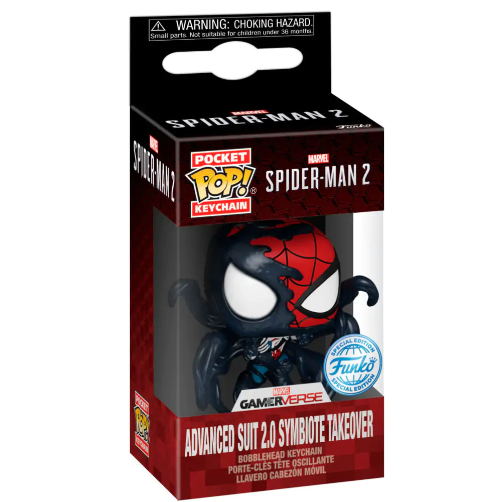 Pocket Funko POP Keychain Marvel Spider-Man 2 Advanced Suit 2.0 Symbiote Takeover product photo