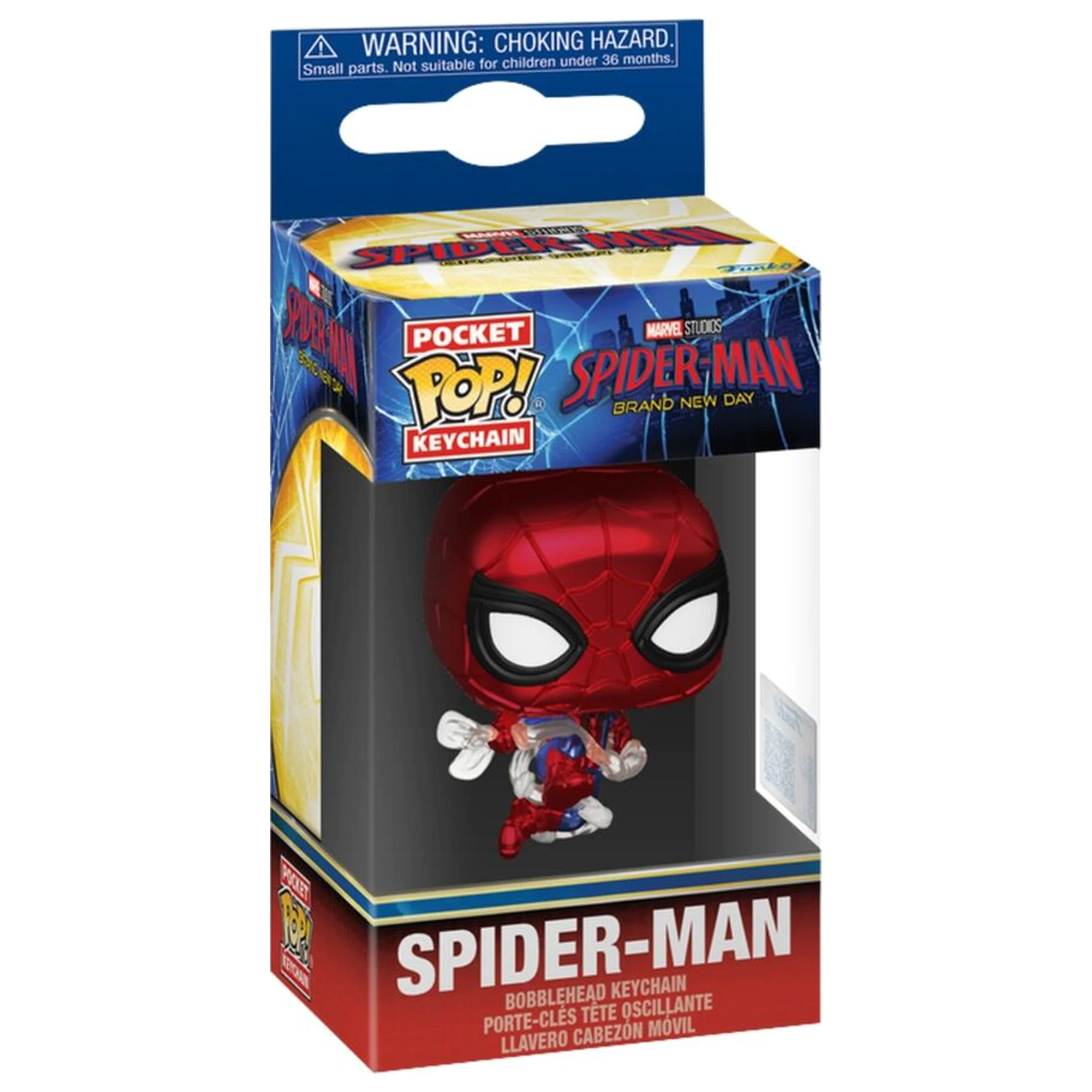 Pocket Funko POP Keychain  Marvel Spider-Man Brand New Day Spider-Man Metallic product photo