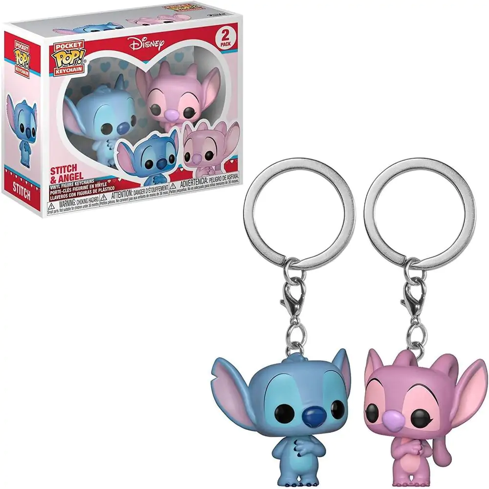 Pocket POP pack 2 keychain Disney Stitch & Angel product photo