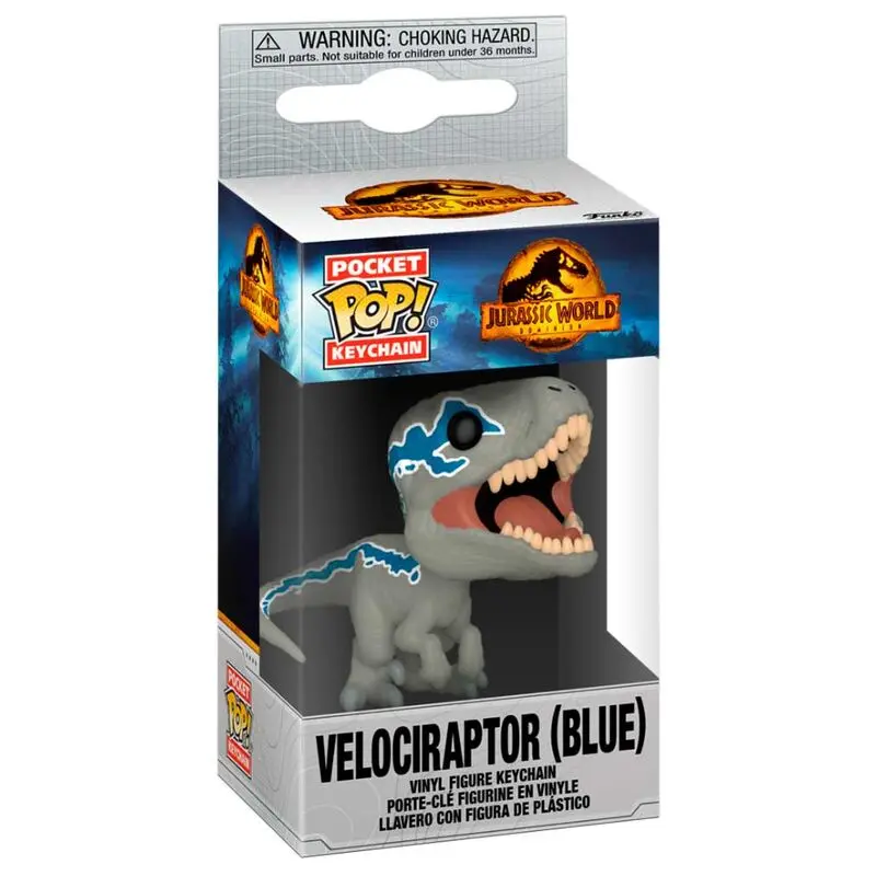 Pocket POP Keychain Jurassic World 3 Velociraptor Blue product photo