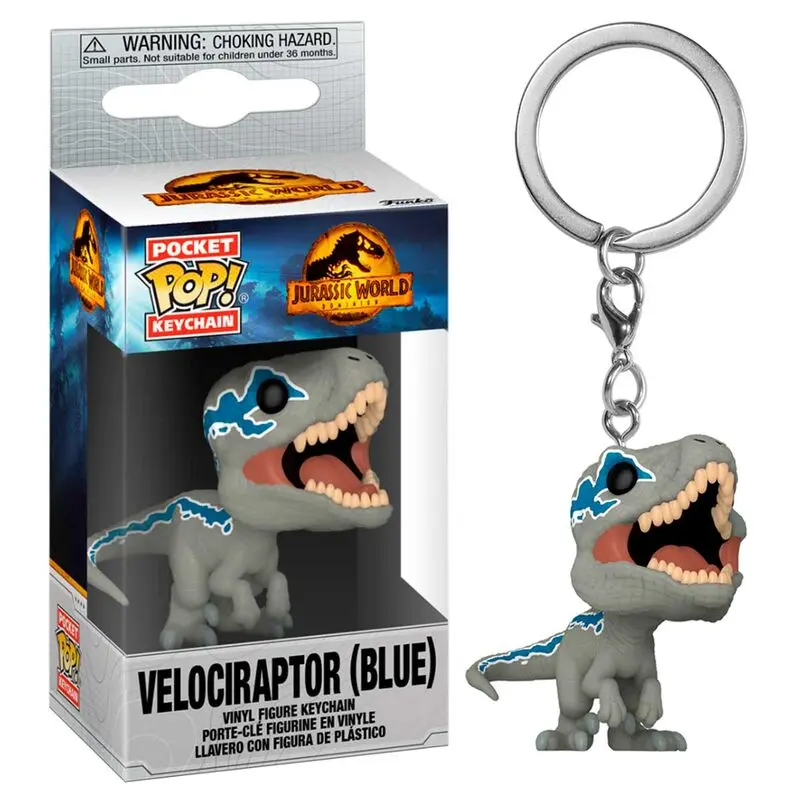 Pocket POP Keychain Jurassic World 3 Velociraptor Blue product photo