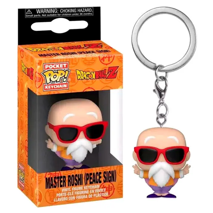 Pocket POP keychain Dragon Ball Z Master Roshi Peace Sign product photo