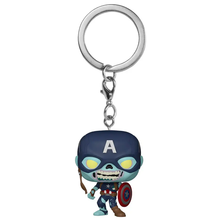 Marvel What If...? Pocket POP! Vinyl Keychains 4 cm Zombie Captain America Display product photo