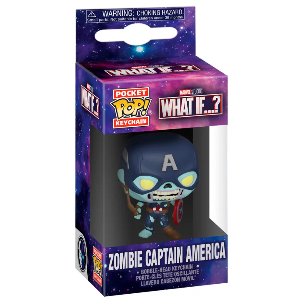 Marvel What If...? Pocket POP! Vinyl Keychains 4 cm Zombie Captain America Display product photo