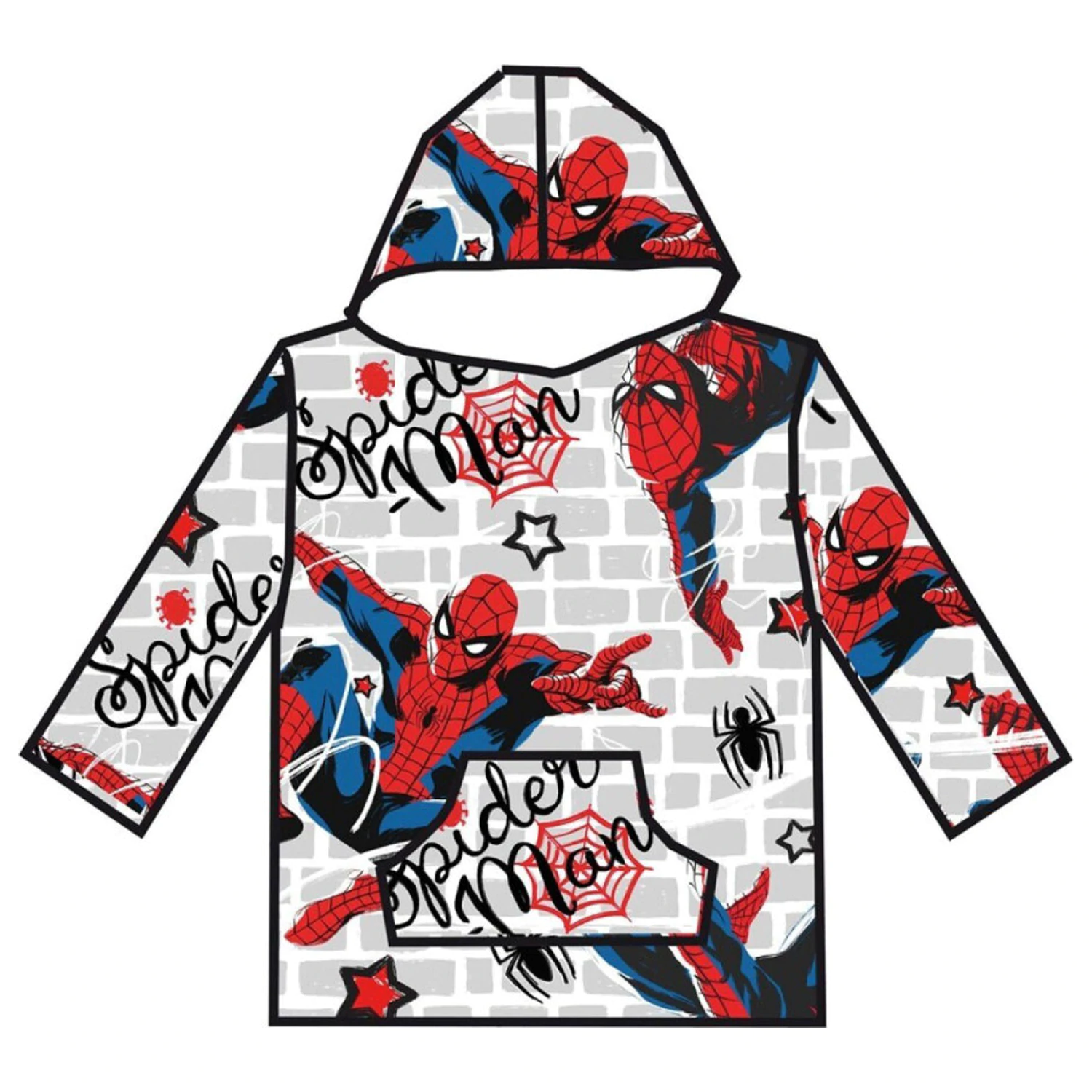 Spider-Man Brick Adult Wearable Plush Fleece Blanket Poncho product photo