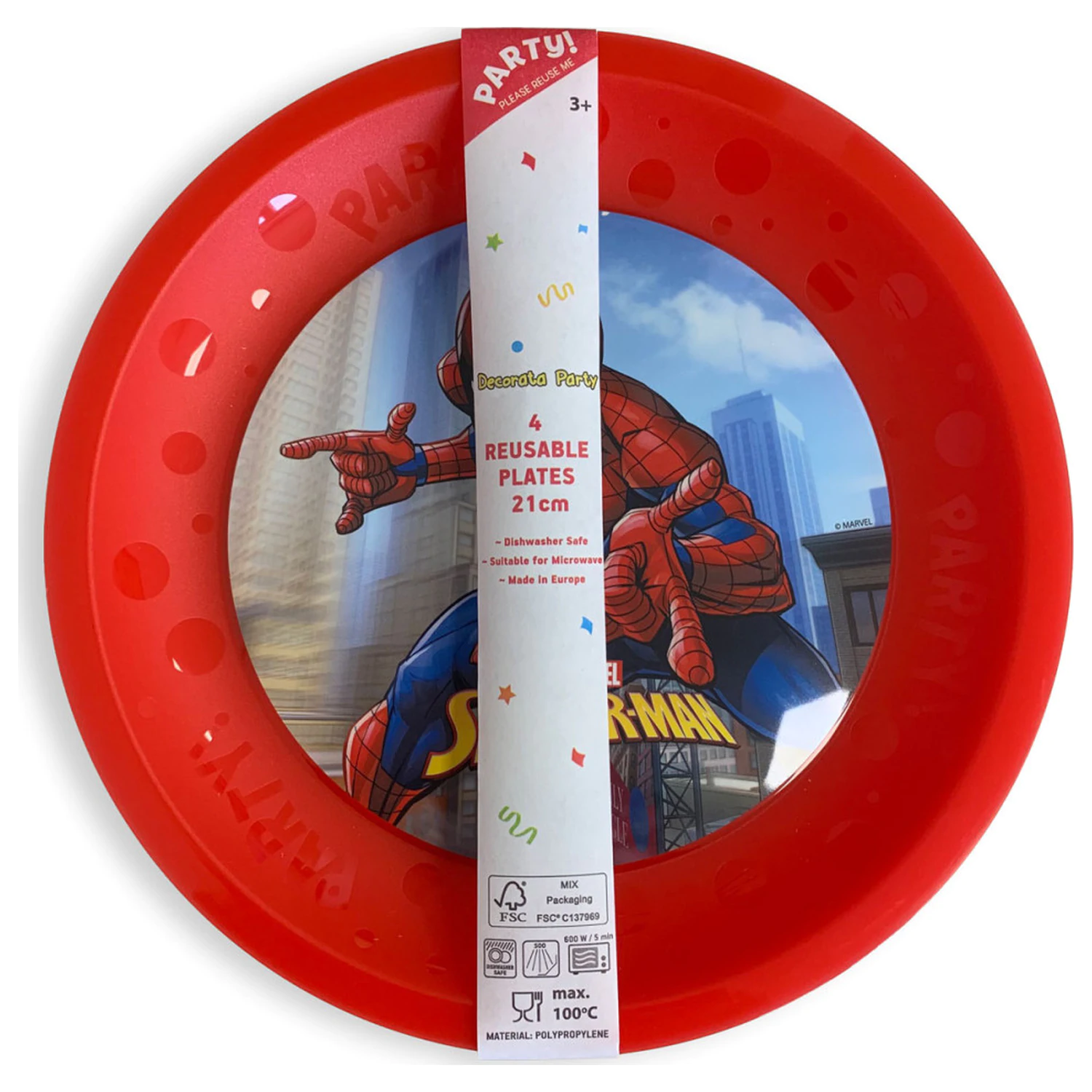 Spider-Man Crime Fighter micro premium plastic flat plate 4-piece set 21 cm product photo