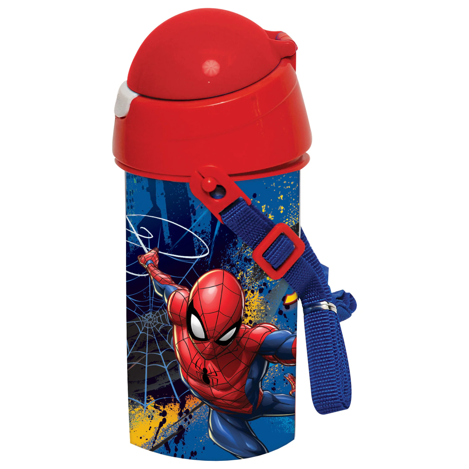 Spider-Man Dark Plastic Bottle with Straw and Lanyard 500 ml product photo