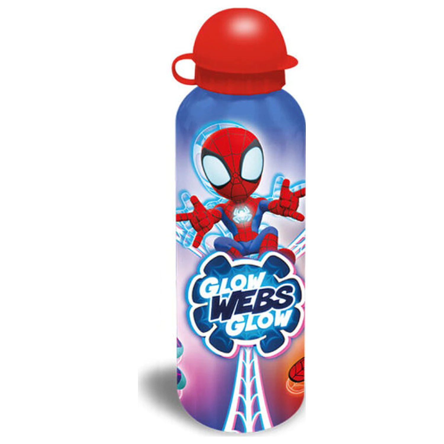 Spider-Man Glow Web aluminum drinking bottle with arched cap 500 ml product photo