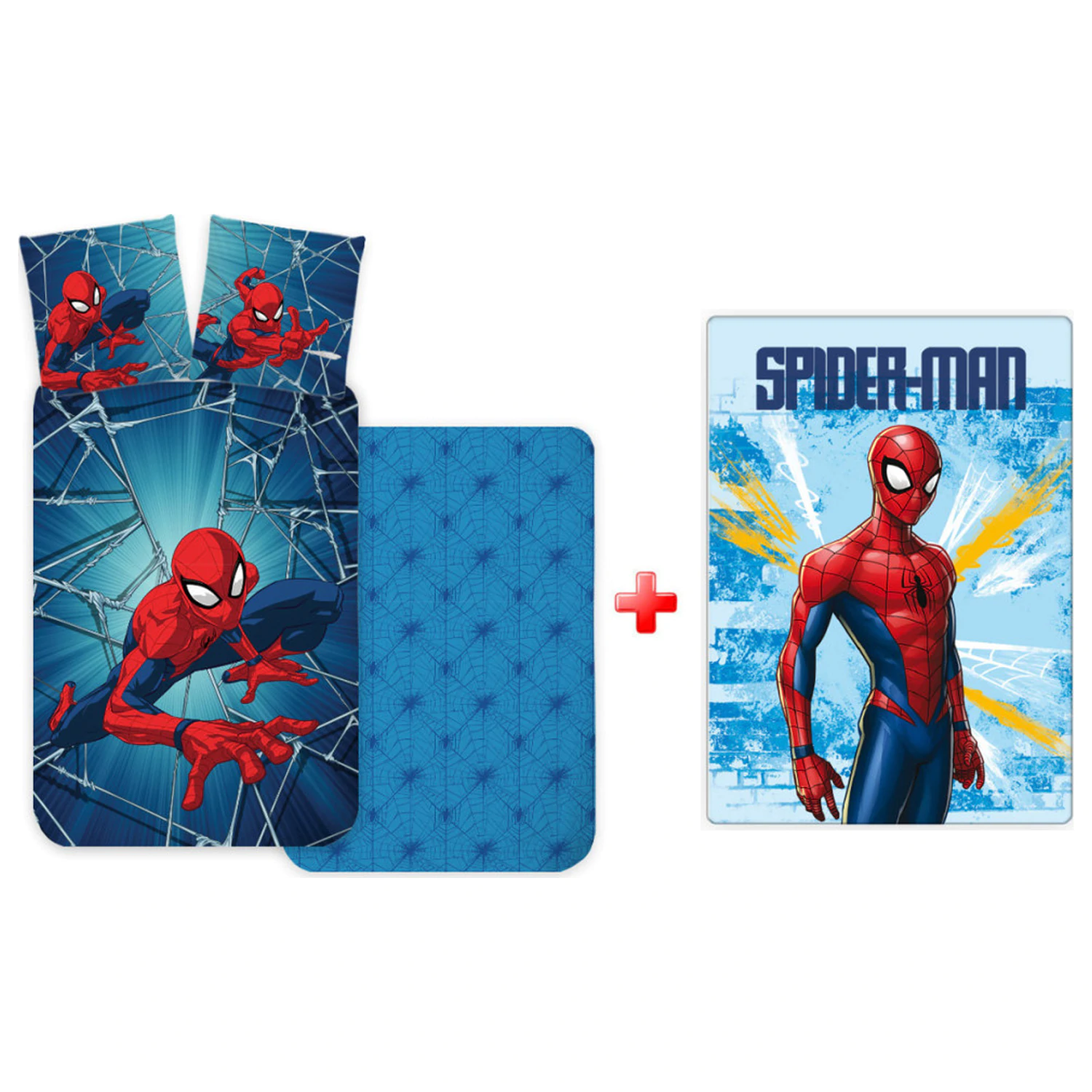 Spider-Man Light Kids' Preschool Duvet Cover and Fleece Blanket Set product photo