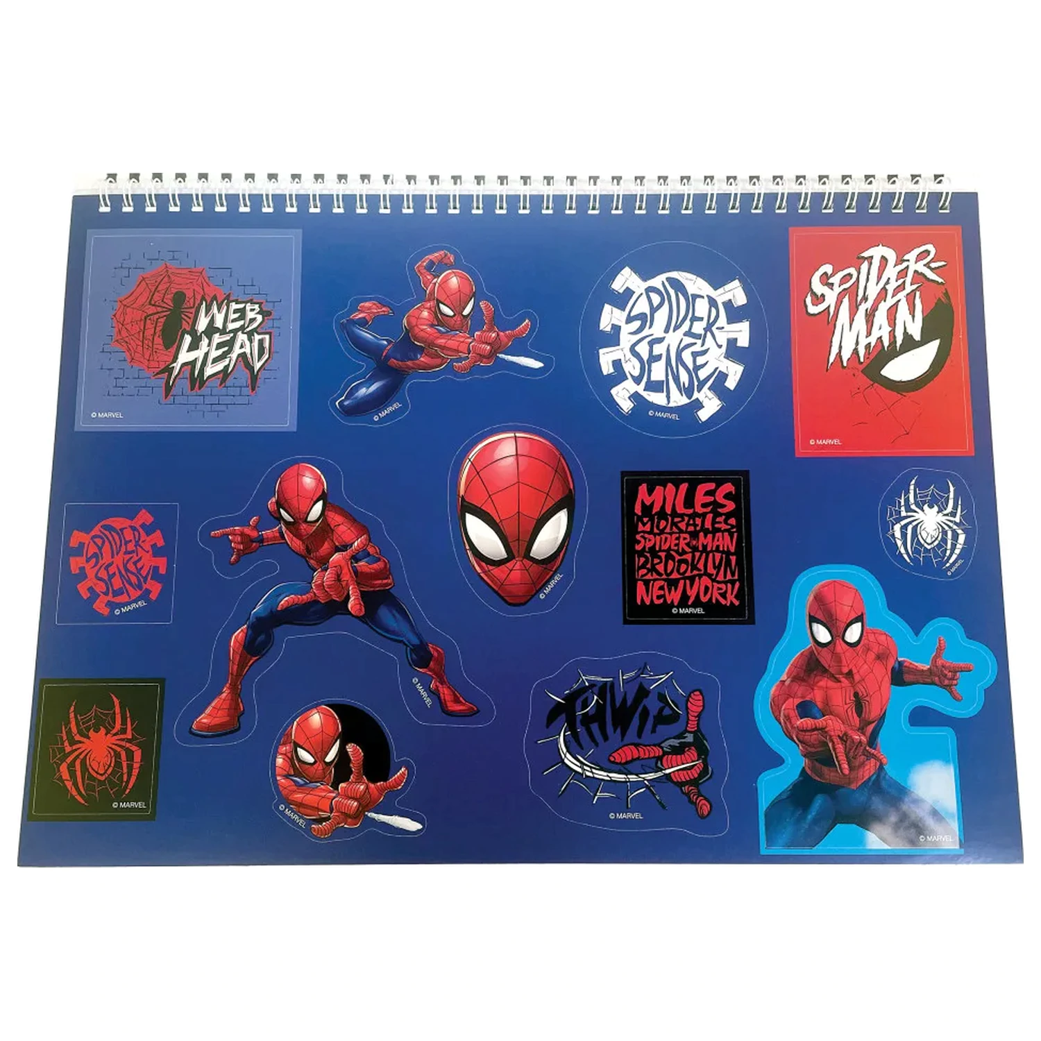 Spider-Man Miles Morales A4 Spiral Sketchbook 40 Sheets with Stickers product photo