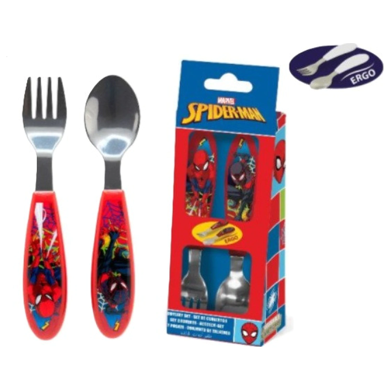 Spider-Man Moving Target Metal Ergo Cutlery Set - 2 Pieces product photo