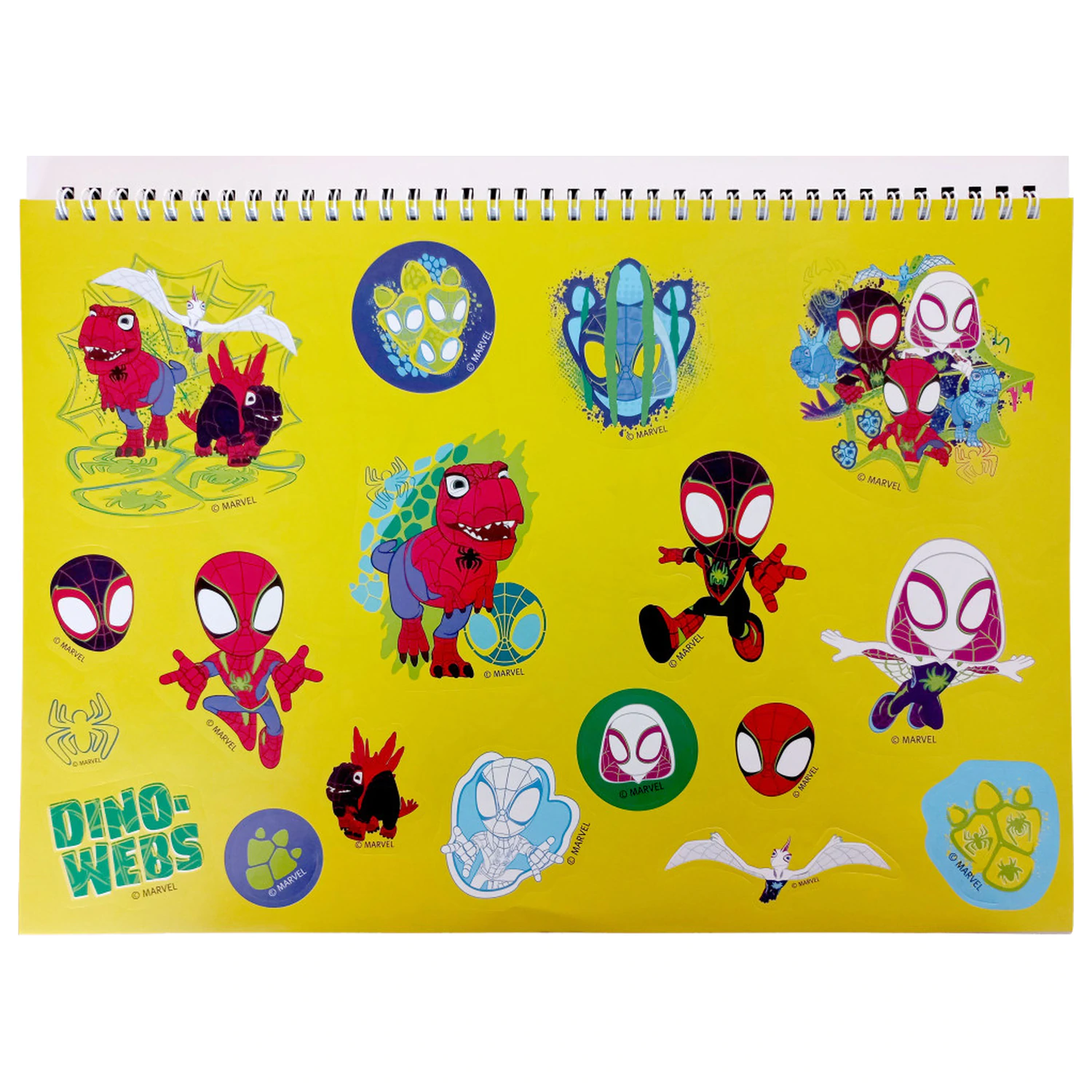 Spider-Man Spidey Dino-Webs A4 Spiral Sketchbook 40 Sheets with Stickers product photo