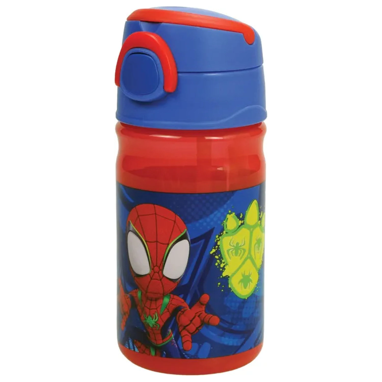 Spider-Man Spidey Dino Webs Plastic Straw Bottle with Hanger 350 ml product photo