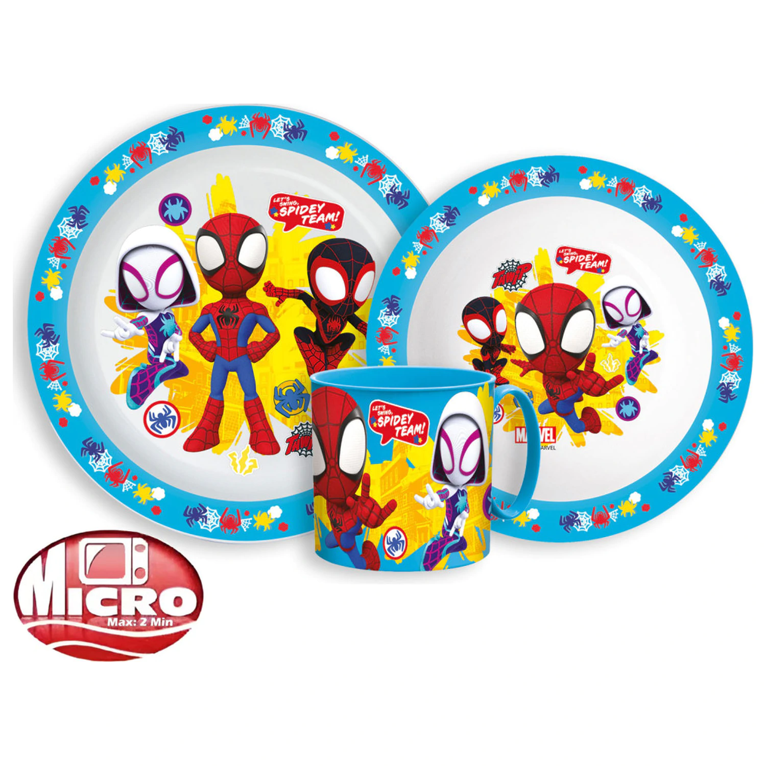 Spider-Man Spidey Dinnerware Set, Micro Plastic Set with Mug product photo