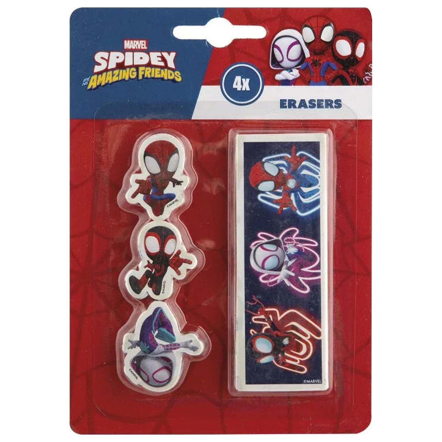Spider-Man Spidey Friends shape eraser set 4 pcs product photo