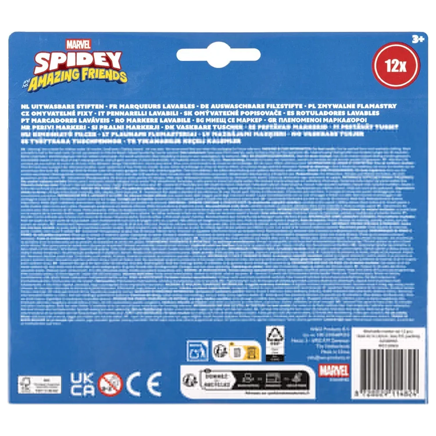 Spider-Man Spidey Washable Fabric Felt Pens 12 pcs product photo