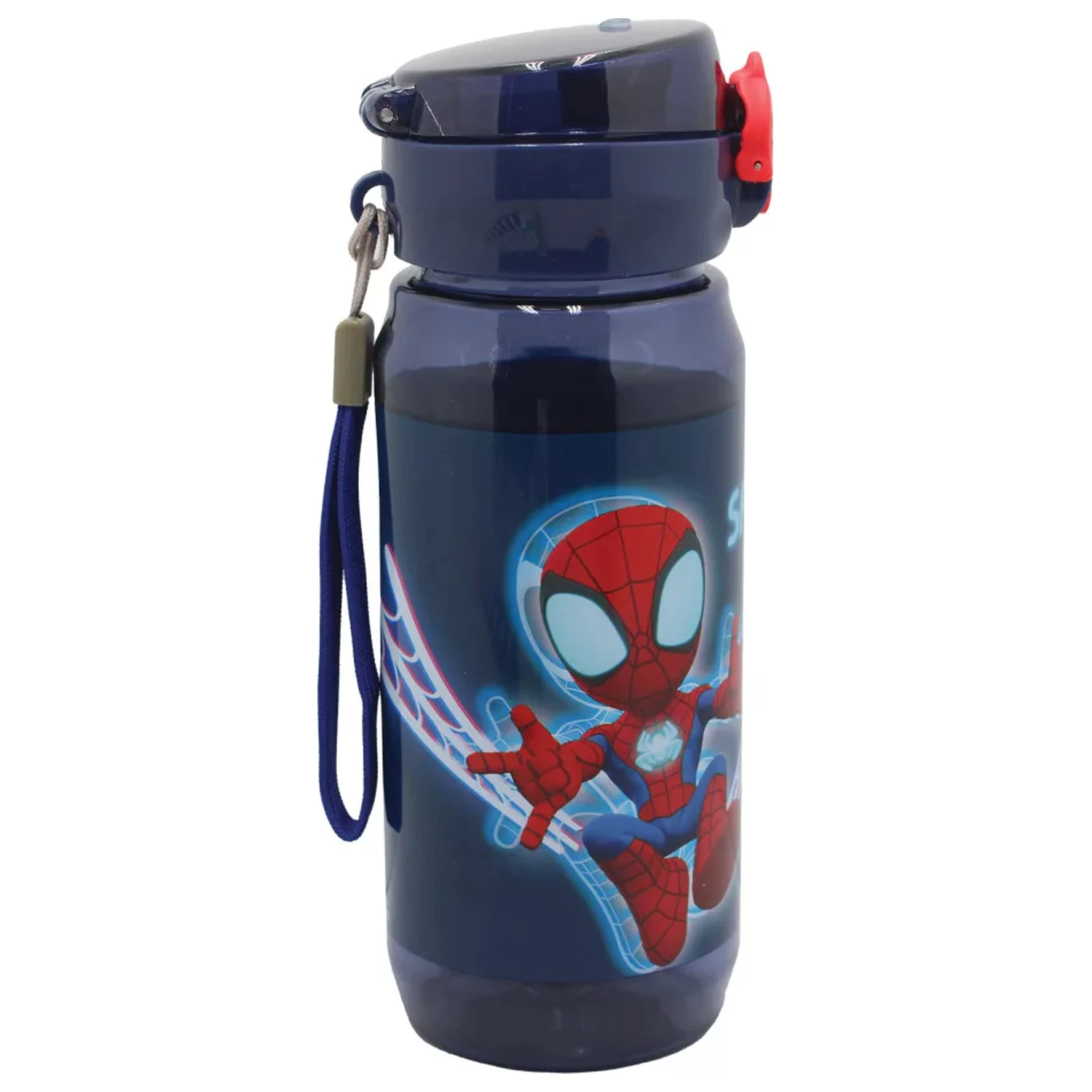 Spider-Man Spidey Web Plastic Water Bottle with Hanger 600 ml product photo