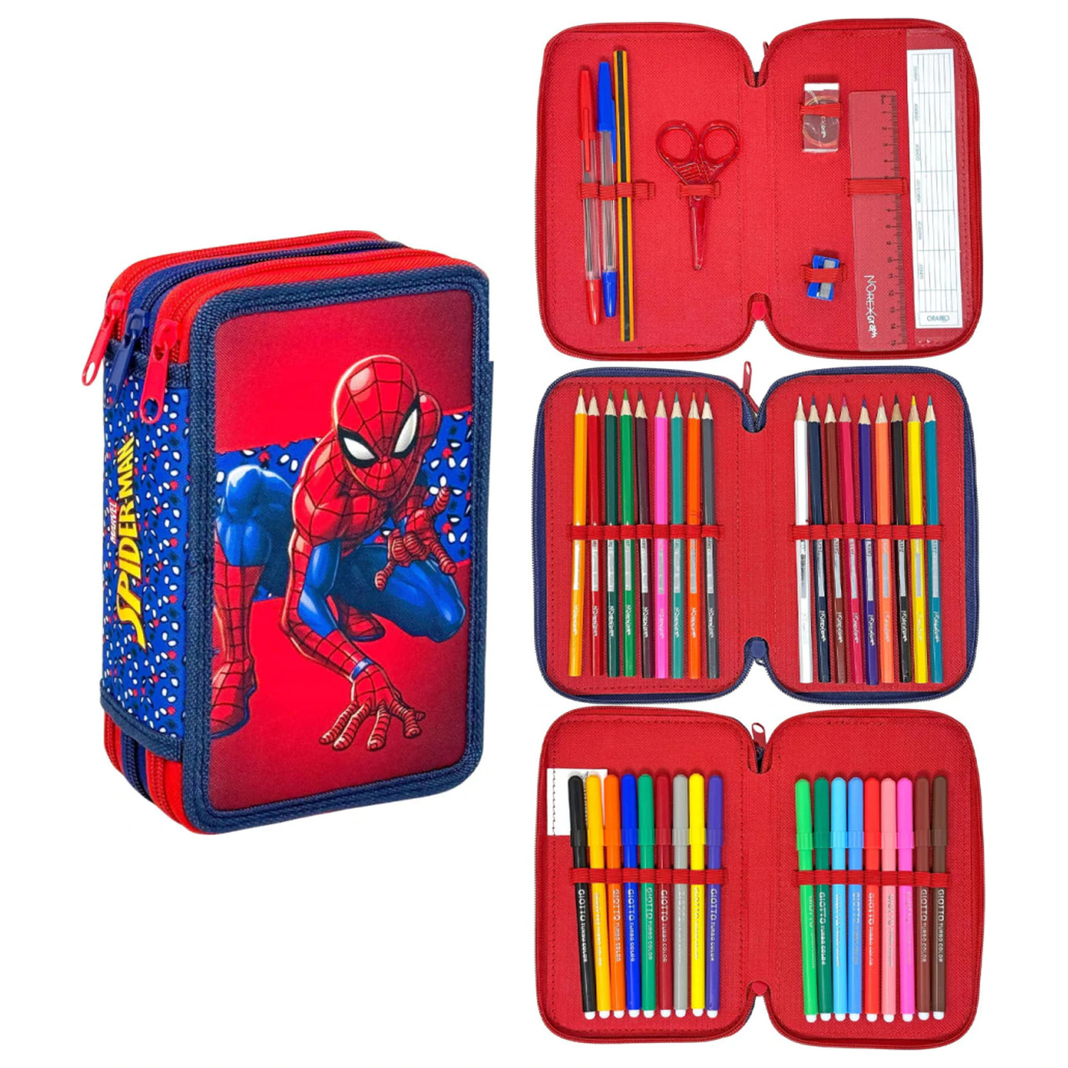 Spider-Man Watching Eyes Pencil Case Filled 3-Storey product photo
